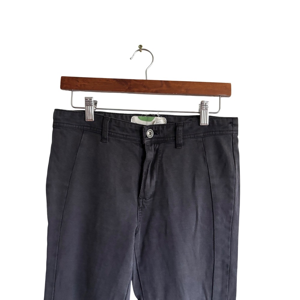 Anthropologie Cropped Pants Size 28 Black Buttoned‎ Ankle Stretch Casual Career - Picture 2 of 7